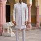 Floral Design Jacquard Silk Indo-Western Set for Men