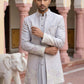 Floral Design Jacquard Silk Indo-Western Set for Men