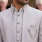 Floral Design Jacquard Silk Indo-Western Set for Men