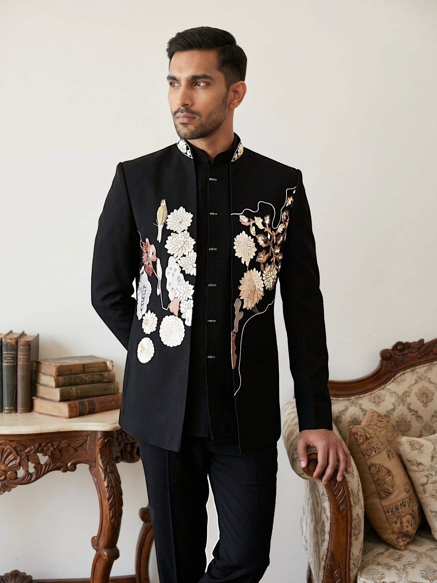 Imported Japanese Fabric Embroidered Indo-Western Set