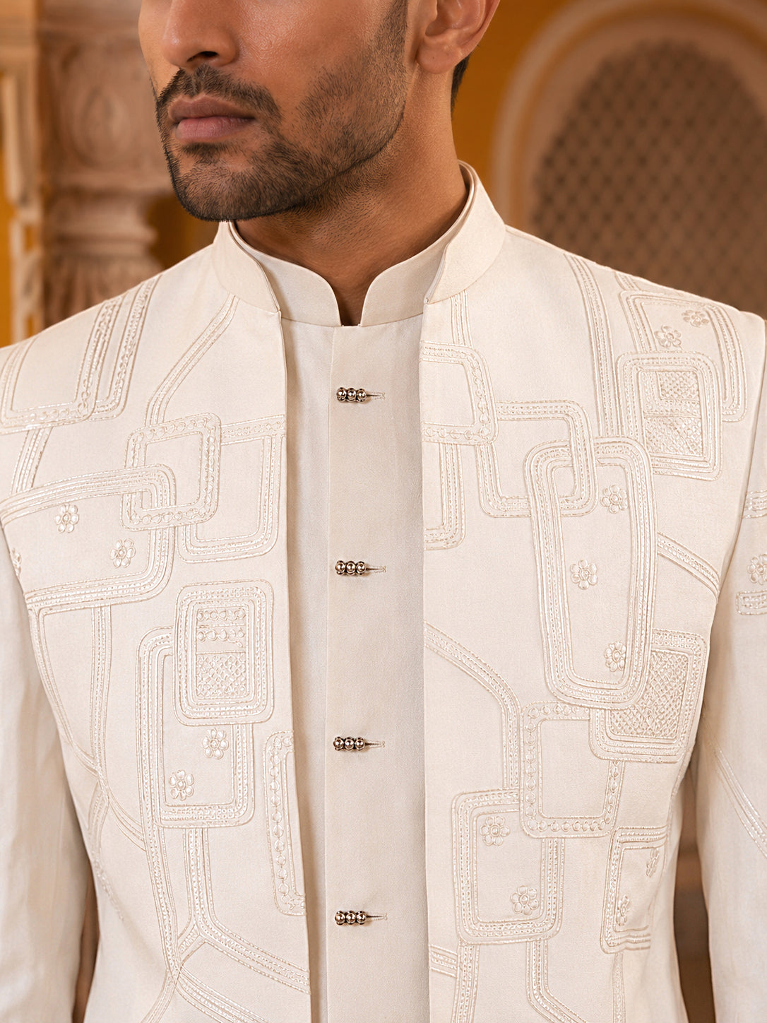 Imported Japanese Fabric Embroidered Indo-Western Set