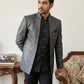Men's Woven Design Indo-Western Set