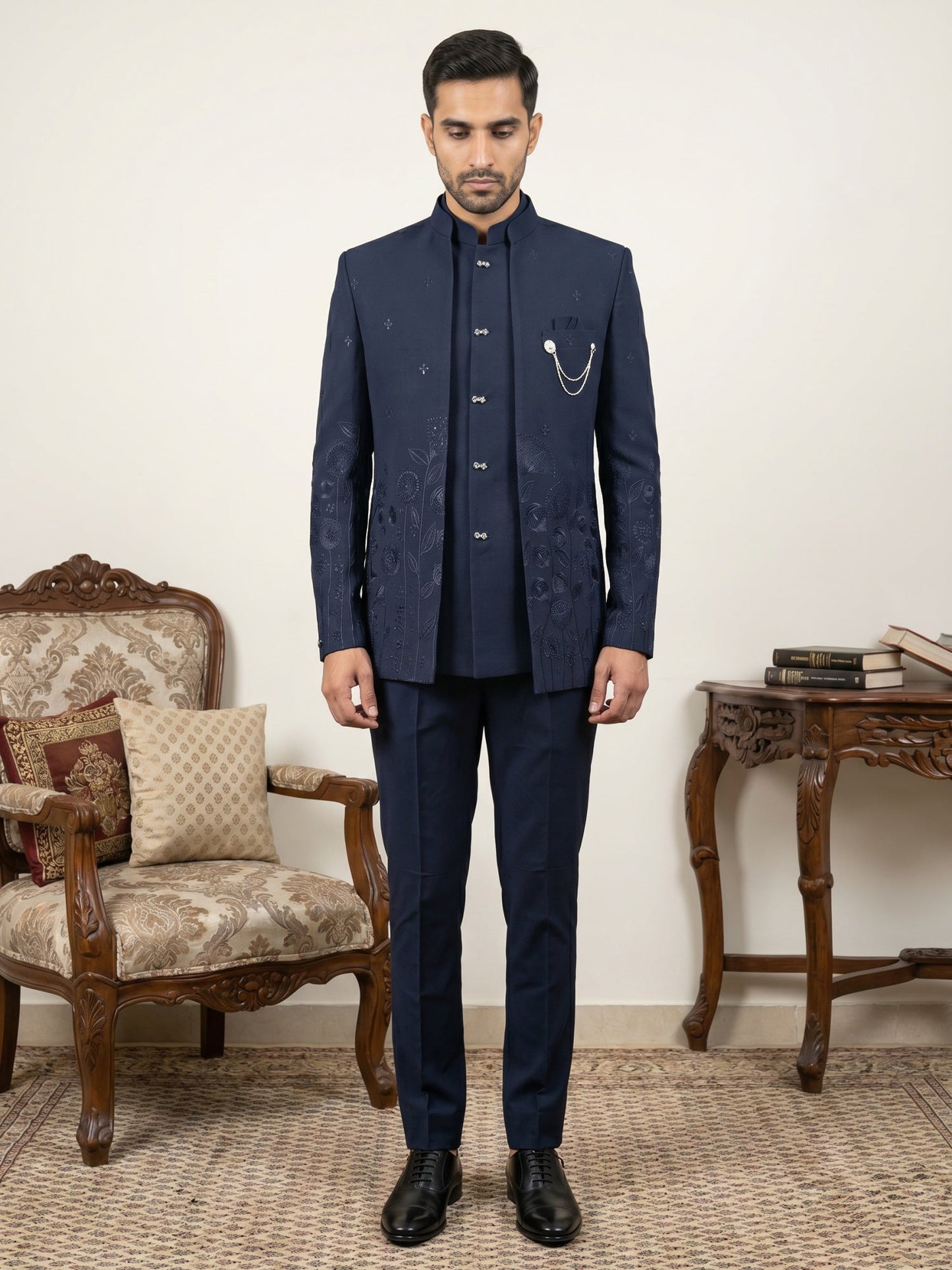 Embroidered Japanese Fabric Indo-Western Set