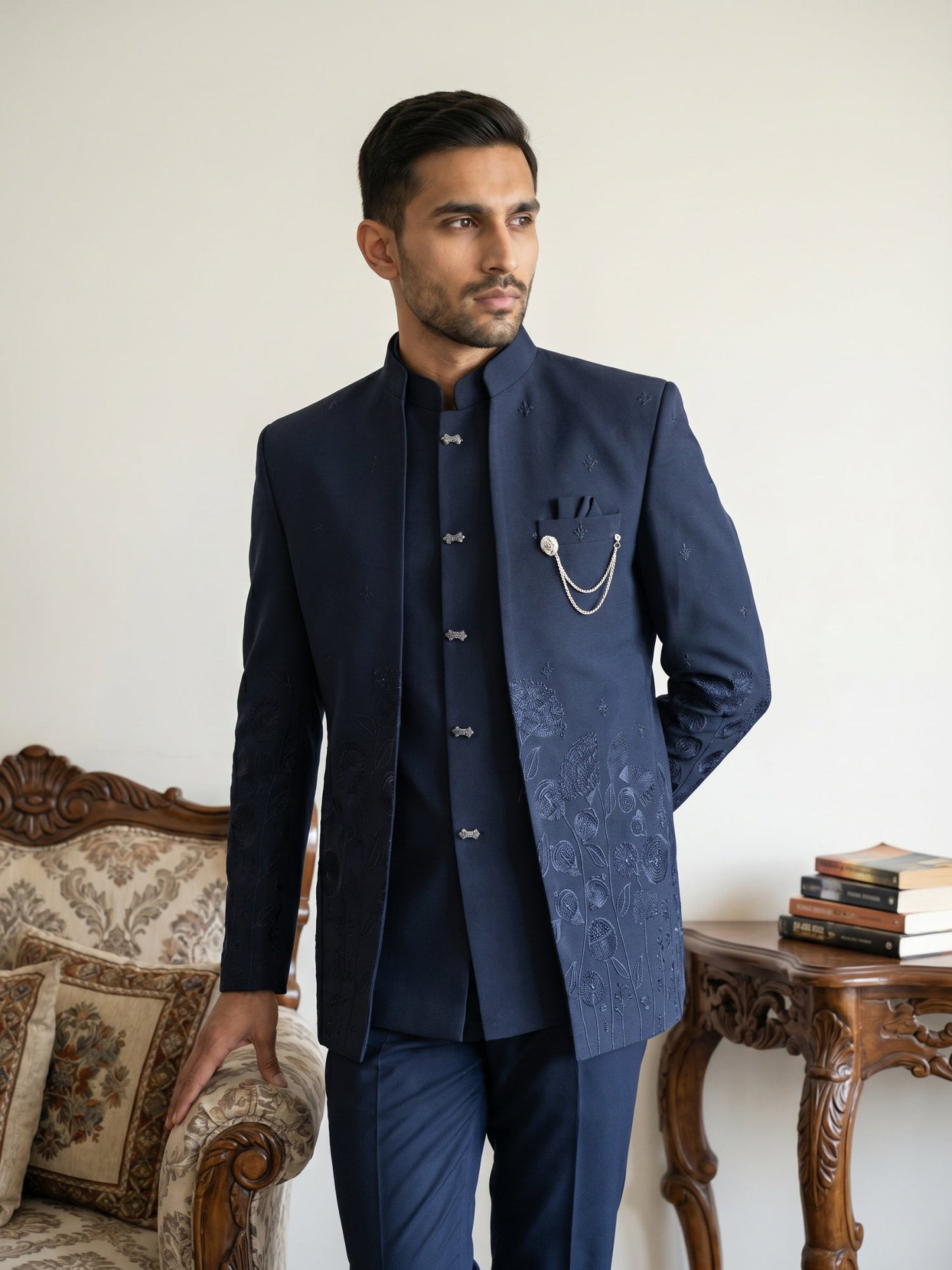 Embroidered Japanese Fabric Indo-Western Set