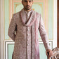 Men Silk Blend Embroidered Indo-Western Set ( 50JIND P5W 236Magenta )