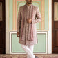 Men Silk Blend Embroidered Indo-Western Set ( 50JIND P5W 236Magenta )