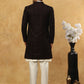 Men’s Maroon Velvet Embroidered Indo-Western Set ( 50JIND 592W 103Maroon )