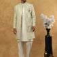 Jacquard Silk Embroidered Indo-Western Set ( 50JIND 592W 135Pista )