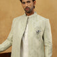 Jacquard Silk Embroidered Indo-Western Set ( 50JIND 592W 135Pista )