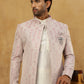 Jacquard Silk Embroidered Indo-Western Set ( 50JIND 592W 135Purple )