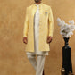 Jacquard Silk Embroidered Indo-Western Set ( 50JIND 592W 137Yellow )
