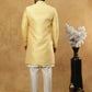 Jacquard Silk Embroidered Indo-Western Set ( 50JIND 592W 137Yellow )