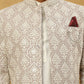 Cotton Blend Embroidered Indo-Western Set ( 50JIND 592W 149Grey )