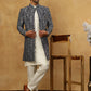 Men’s Woven Silk Jacquard Indo-Western Set ( 50JIND 592W 164Grey )