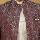 Men’s Woven Silk Jacquard Indo-Western Set ( 50JIND 592W 164Maroon )