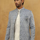 Paisley Jacquard Silk Indo-Western Set ( 50JIND 592W 168Grey )