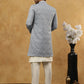 Paisley Jacquard Silk Indo-Western Set ( 50JIND 592W 168Grey )