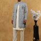 Paisley Jacquard Silk Indo-Western Set ( 50JIND 592W 168Grey )