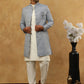Paisley Jacquard Silk Indo-Western Set ( 50JIND 592W 168Grey )