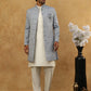 Paisley Jacquard Silk Indo-Western Set ( 50JIND 592W 168Grey )