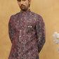 Men’s Woven Silk Jacquard Indo-Western Set ( 50JIND P11W 164Maroon )