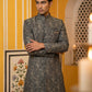 Men’s Woven Silk Jacquard Indo-Western Set ( 50JIND P5W 164Grey S )