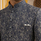 Men’s Woven Silk Jacquard Indo-Western Set ( 50JIND P5W 164Grey S )