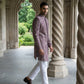 Men’s Woven Silk Jacquard Indo-Western Set ( 50JIND P5W 164Maroon S )