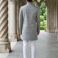 Paisley Jacquard Silk Indo-Western Set ( 50JIND P5W 168Grey S )