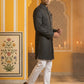 Silk Blend Woven Indo-Western Set ( 50JIND P5W 171Black S )