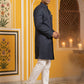 Silk Blend Woven Indo-Western Set ( 50JIND P5W 171Navy S )