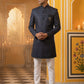 Silk Blend Woven Indo-Western Set ( 50JIND P5W 171Navy S )