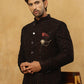 Men’s Maroon Velvet Embroidered Indo-Western Set ( 50JIND PJ11B 103Maroon )