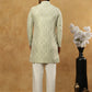 Jacquard Silk Embroidered Indo-Western Set ( 50JIND PJ11W 135Pista )