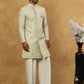 Jacquard Silk Embroidered Indo-Western Set ( 50JIND PJ11W 135Pista )