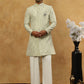 Jacquard Silk Embroidered Indo-Western Set ( 50JIND PJ11W 135Pista )
