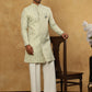 Jacquard Silk Embroidered Indo-Western Set ( 50JIND PJ11W 135Pista )