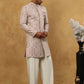 Jacquard Silk Embroidered Indo-Western Set ( 50JIND PJ11W 135Purple )