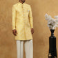 Jacquard Silk Embroidered Indo-Western Set ( 50JIND PJ11W 137Yellow )