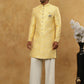 Jacquard Silk Embroidered Indo-Western Set ( 50JIND PJ11W 137Yellow )