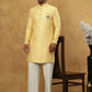Jacquard Silk Embroidered Indo-Western Set ( 50JIND PJ11W 137Yellow )