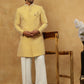 Premium Embroidered Indo-Western Set for Men ( 50JIND PJ11W 138Yellow )