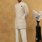 Cotton Blend Embroidered Indo-Western Set ( 50JIND PJ11W 149Beige )