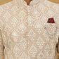 Cotton Blend Embroidered Indo-Western Set ( 50JIND PJ11W 149Beige )