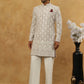 Cotton Blend Embroidered Indo-Western Set ( 50JIND PJ11W 149Grey )