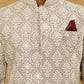 Cotton Blend Embroidered Indo-Western Set ( 50JIND PJ11W 149Grey )