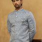 Paisley Jacquard Silk Indo-Western Set ( 50JIND PJ11W 168Grey )