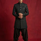 Silk Blend Woven Indo-Western Set ( 50JIND S7B 171Black S )