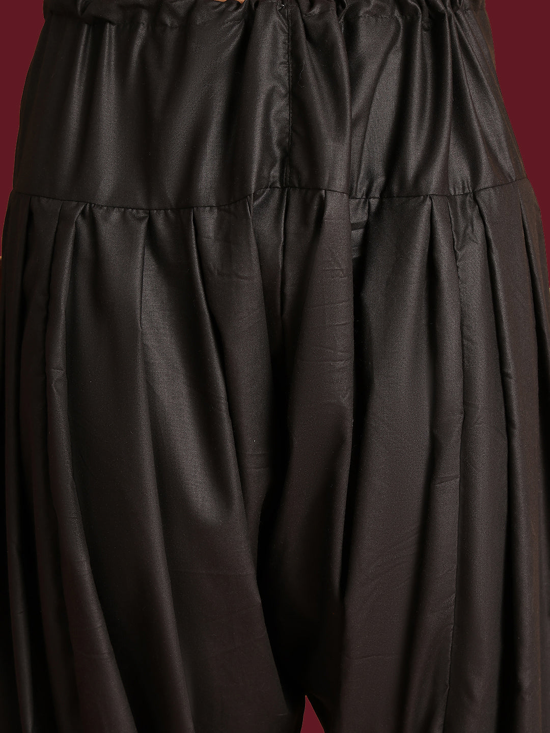 Silk Blend Woven Indo-Western Set ( 50JIND S7B 171Black S )