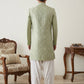 Embroidered Jacquard Silk Indo-Western Set ( 50JIND S7W 135Pista S )